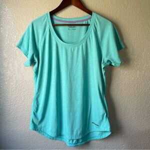 Patagonia Womens XL Nine Trails Blue Short Sleeve Tee Shirt Top Hiking Outdoor